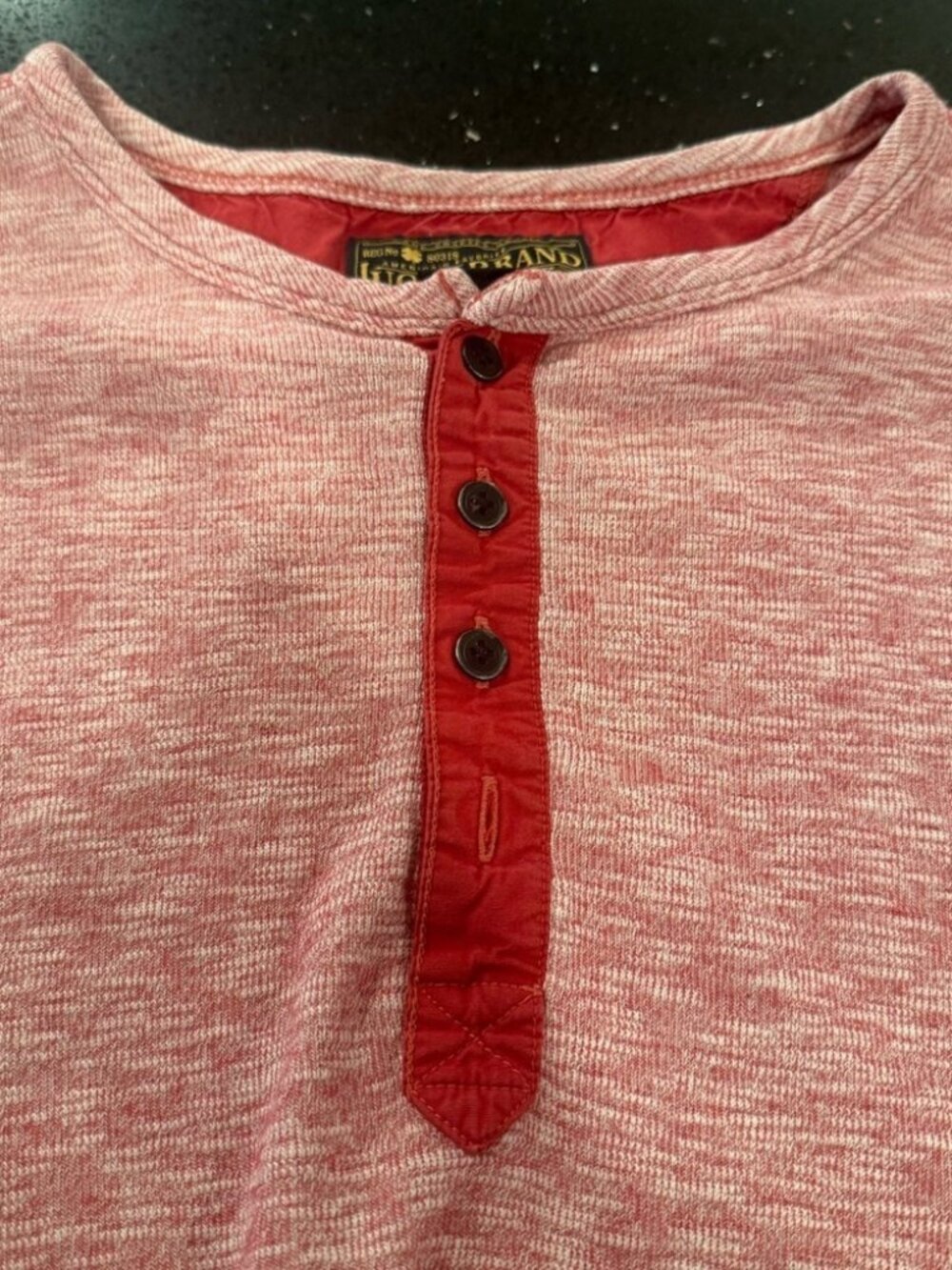 Lucky Brand Red Henley Shirt